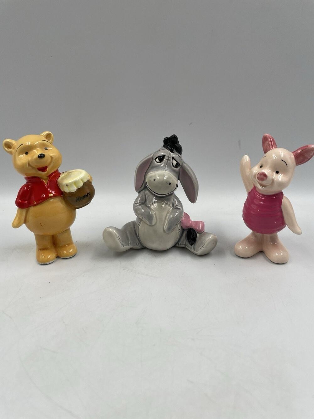 Vintage 3-Pc Disney Japan Winnie The Pooh Porcelain Figurine Eeyore Piglet
